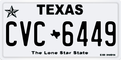 TX license plate CVC6449