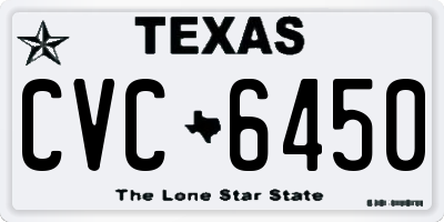 TX license plate CVC6450