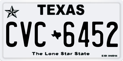 TX license plate CVC6452
