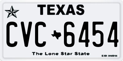 TX license plate CVC6454