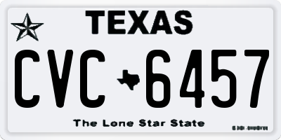 TX license plate CVC6457
