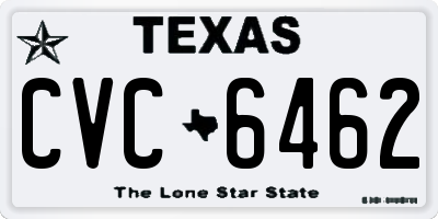 TX license plate CVC6462