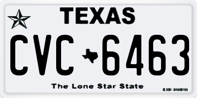TX license plate CVC6463