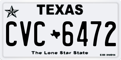 TX license plate CVC6472