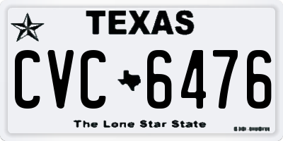 TX license plate CVC6476