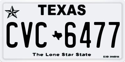 TX license plate CVC6477
