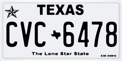 TX license plate CVC6478