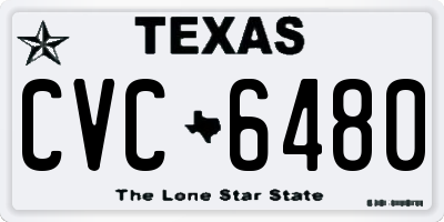 TX license plate CVC6480