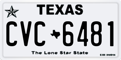 TX license plate CVC6481