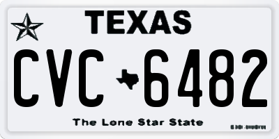 TX license plate CVC6482