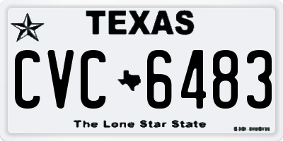 TX license plate CVC6483