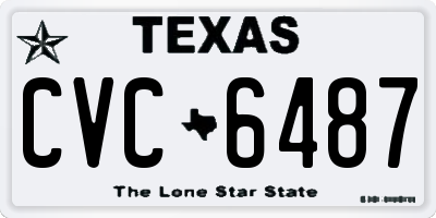 TX license plate CVC6487