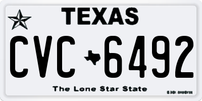TX license plate CVC6492