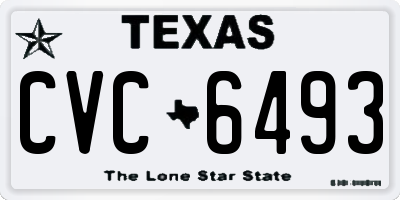 TX license plate CVC6493