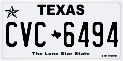 TX license plate CVC6494