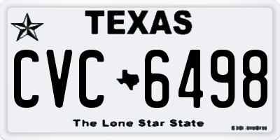 TX license plate CVC6498