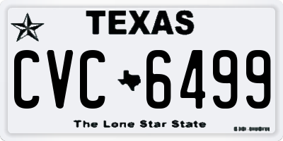TX license plate CVC6499