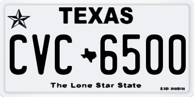 TX license plate CVC6500