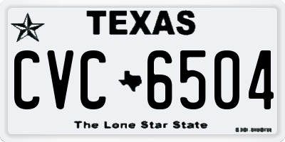 TX license plate CVC6504