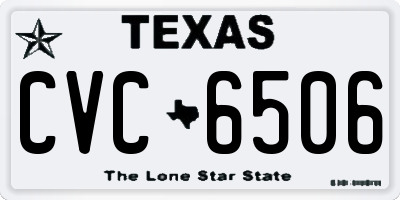 TX license plate CVC6506