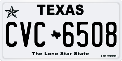TX license plate CVC6508