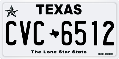 TX license plate CVC6512