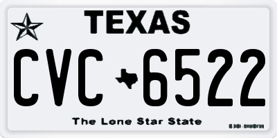 TX license plate CVC6522