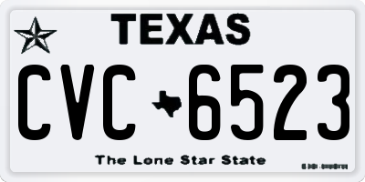 TX license plate CVC6523
