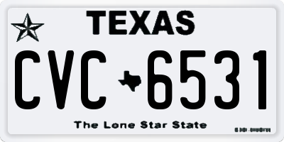 TX license plate CVC6531