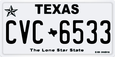 TX license plate CVC6533
