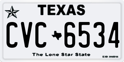 TX license plate CVC6534