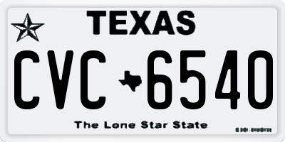 TX license plate CVC6540