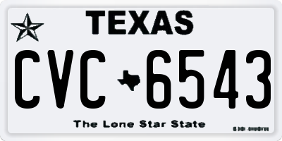 TX license plate CVC6543