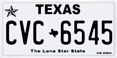 TX license plate CVC6545
