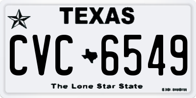 TX license plate CVC6549