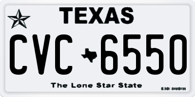 TX license plate CVC6550