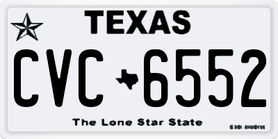 TX license plate CVC6552
