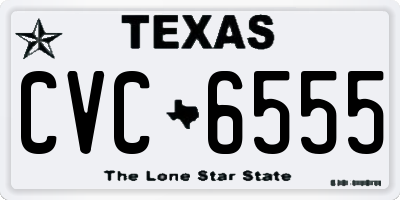 TX license plate CVC6555