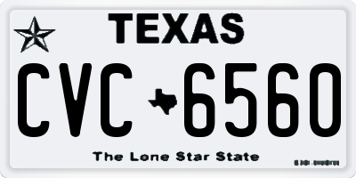 TX license plate CVC6560