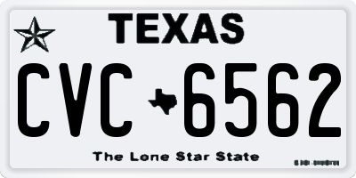 TX license plate CVC6562