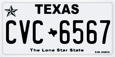 TX license plate CVC6567