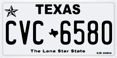 TX license plate CVC6580