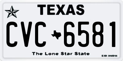 TX license plate CVC6581
