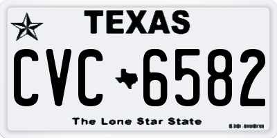 TX license plate CVC6582