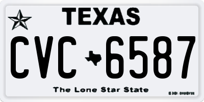 TX license plate CVC6587