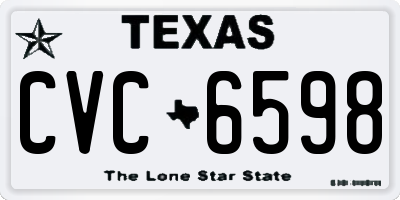TX license plate CVC6598