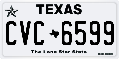 TX license plate CVC6599