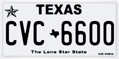 TX license plate CVC6600
