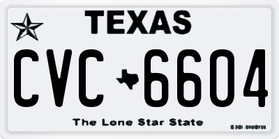 TX license plate CVC6604