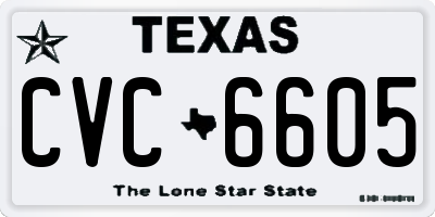 TX license plate CVC6605